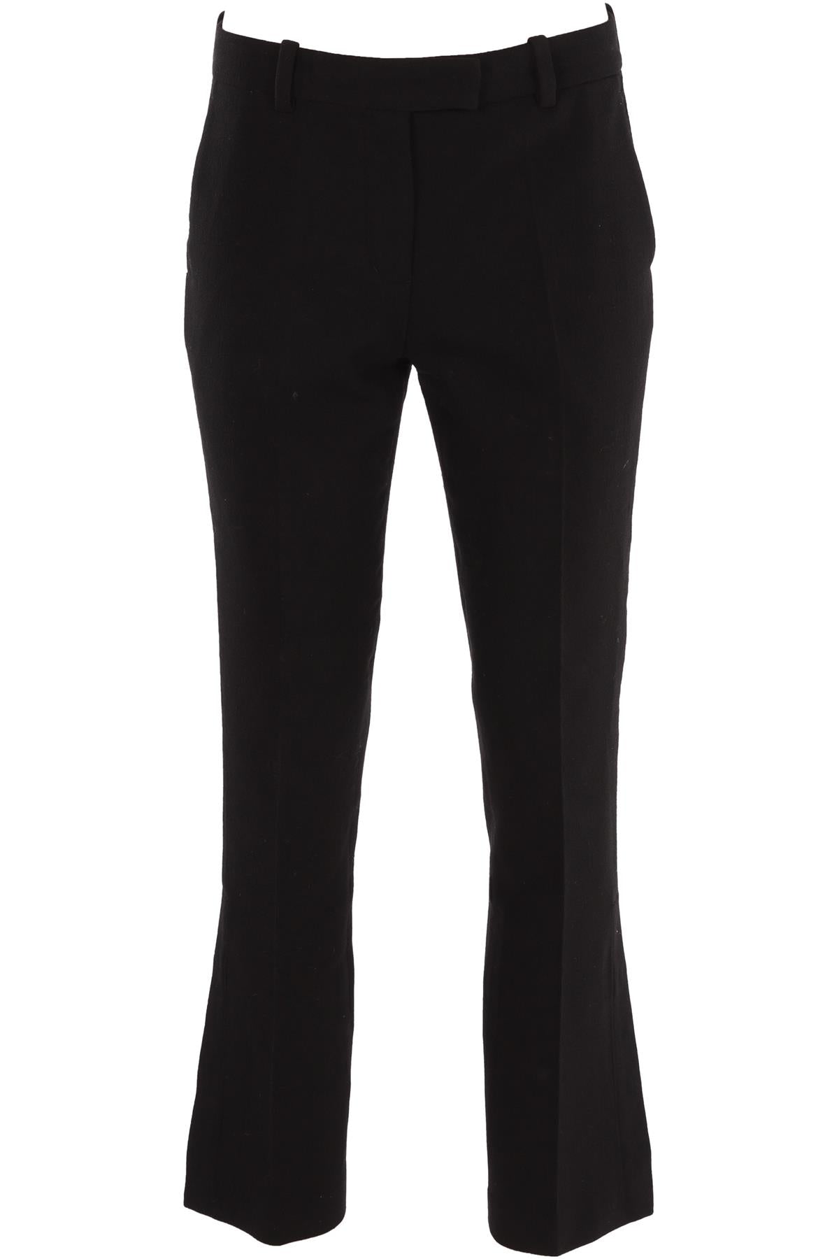 3.1. PHILLIP LIM BLACK WOOL STRAIGHT LEG PANTS US 4 UK 8