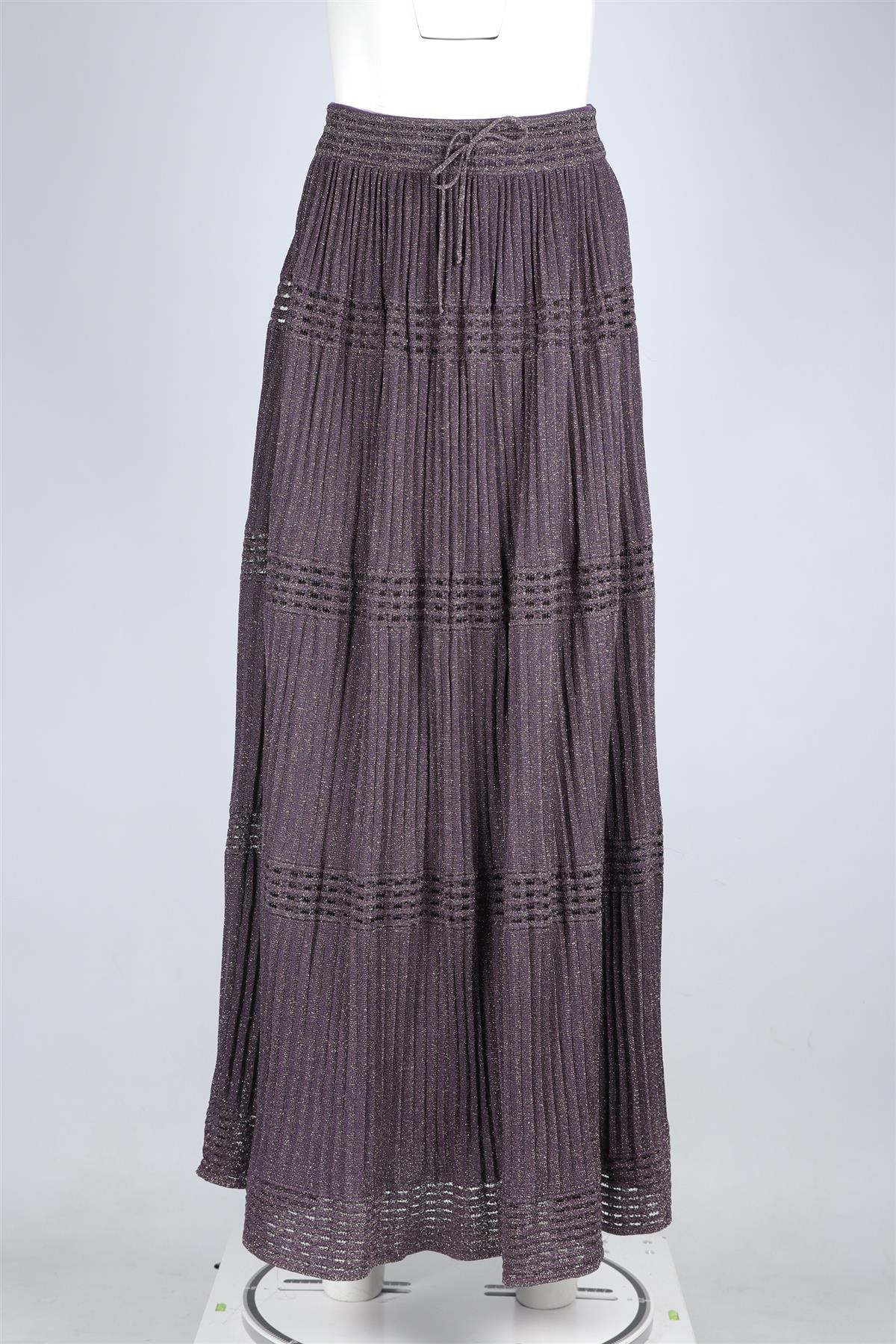 M MISSONI PURPLE CROCHET MAXI SKIRT IT 40 UK 8