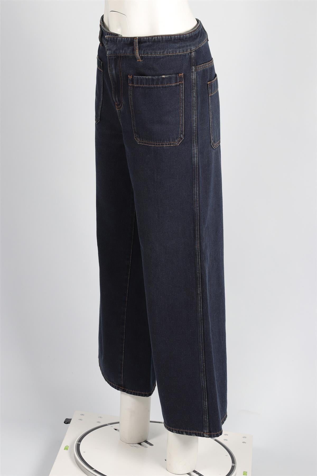 CHRISTIAN DIOR BLUE HIGH RISE WIDE LEG JEANS FR 40 UK 12