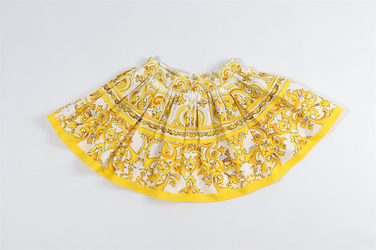 DOLCE & GABANNA YELLOW KIDS GIRLS COTTON SKIRT 6 YEARS
