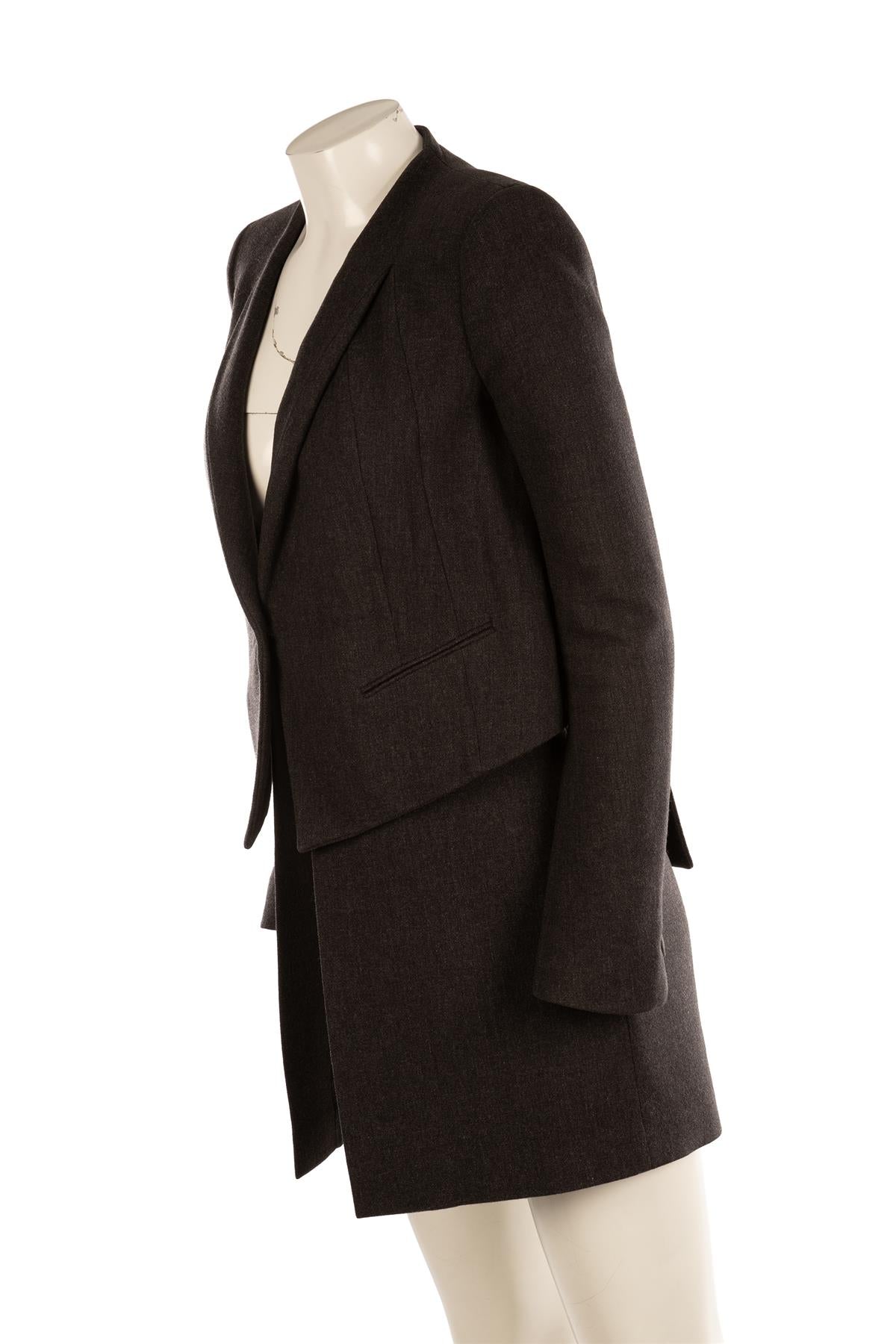 GIVENCHY GREY WOOL COAT FR 38 UK 10