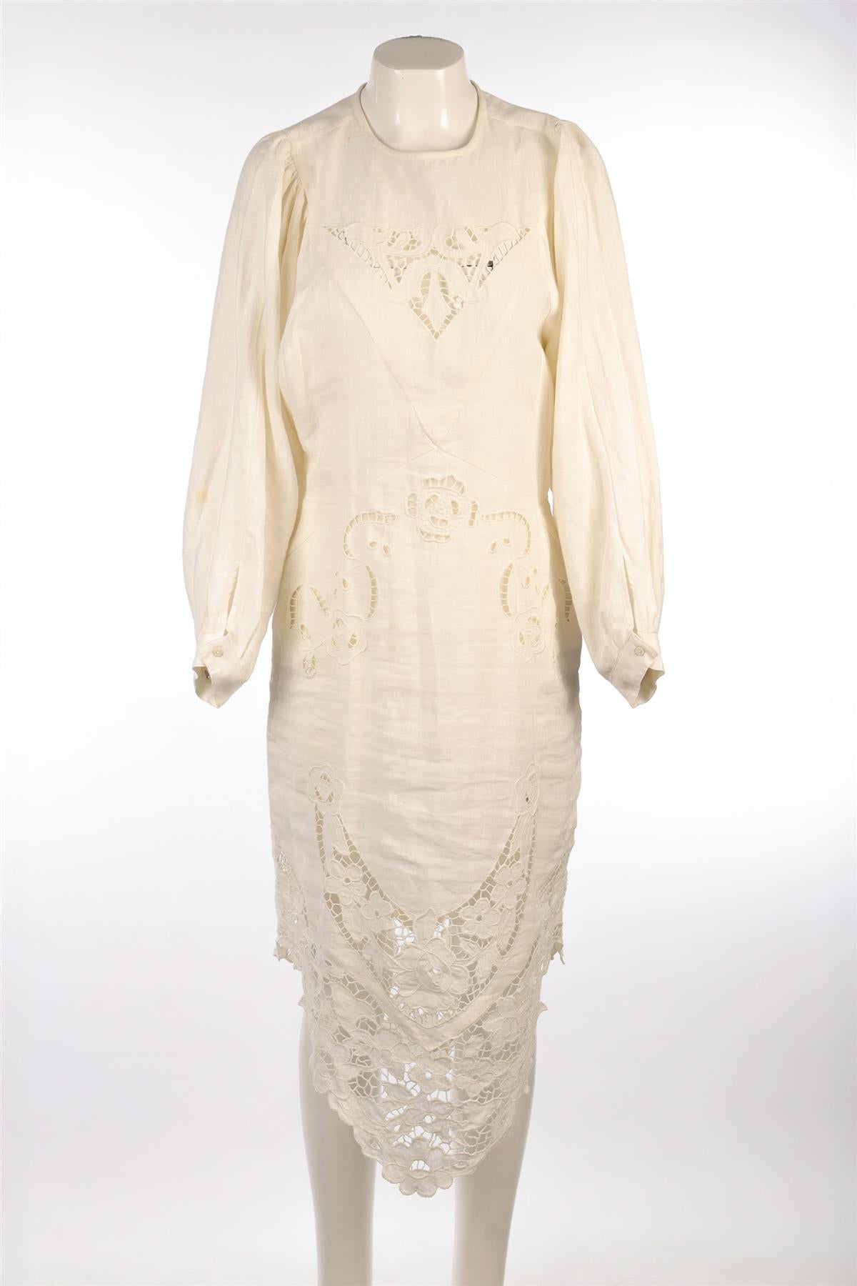 ISABEL MARANT WHITE LINEN MAXI DRESS FR 40 UK 12