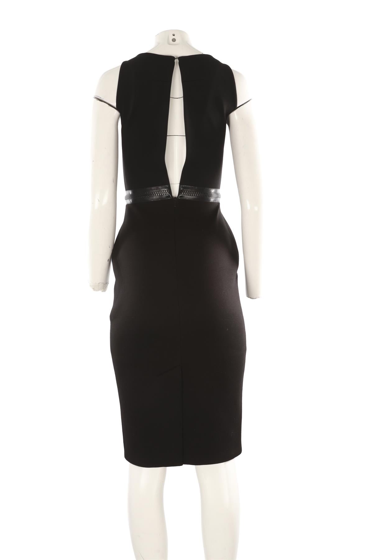 BLACK SCUBA MIDI DRESS