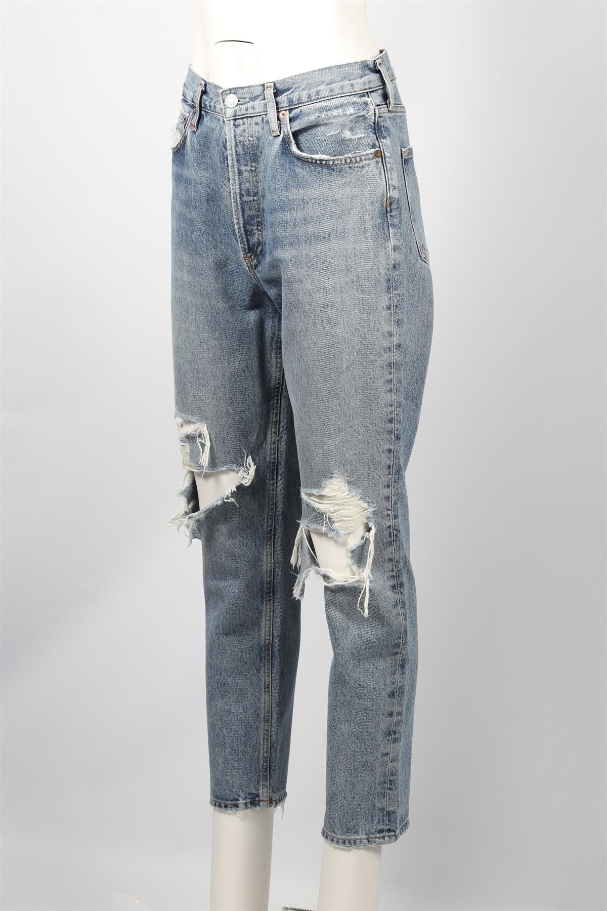 AGOLDE BLUE HIGH RISE STRAIGHT LEG JEANS W27 UK 8-10