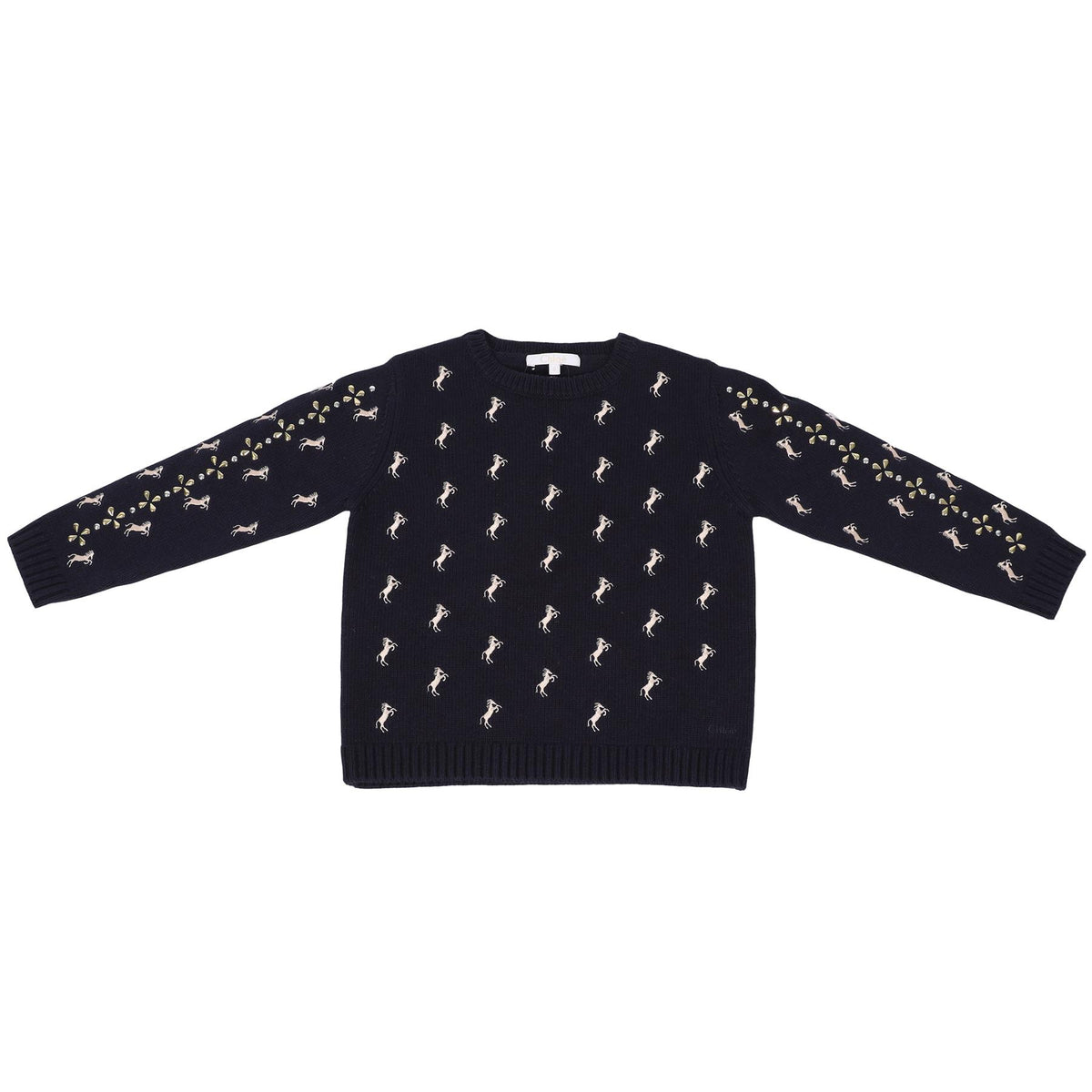 CHLOÉ NAVY KIDS GIRLS COTTON BLEND SWEATER 4 YEARS