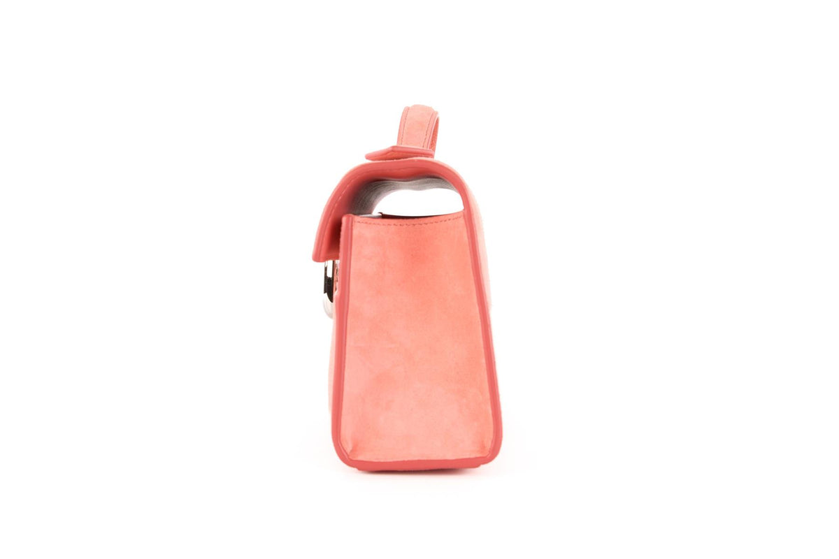 SAVETTE PINK SYMMETRY SUEDE TOTE BAG