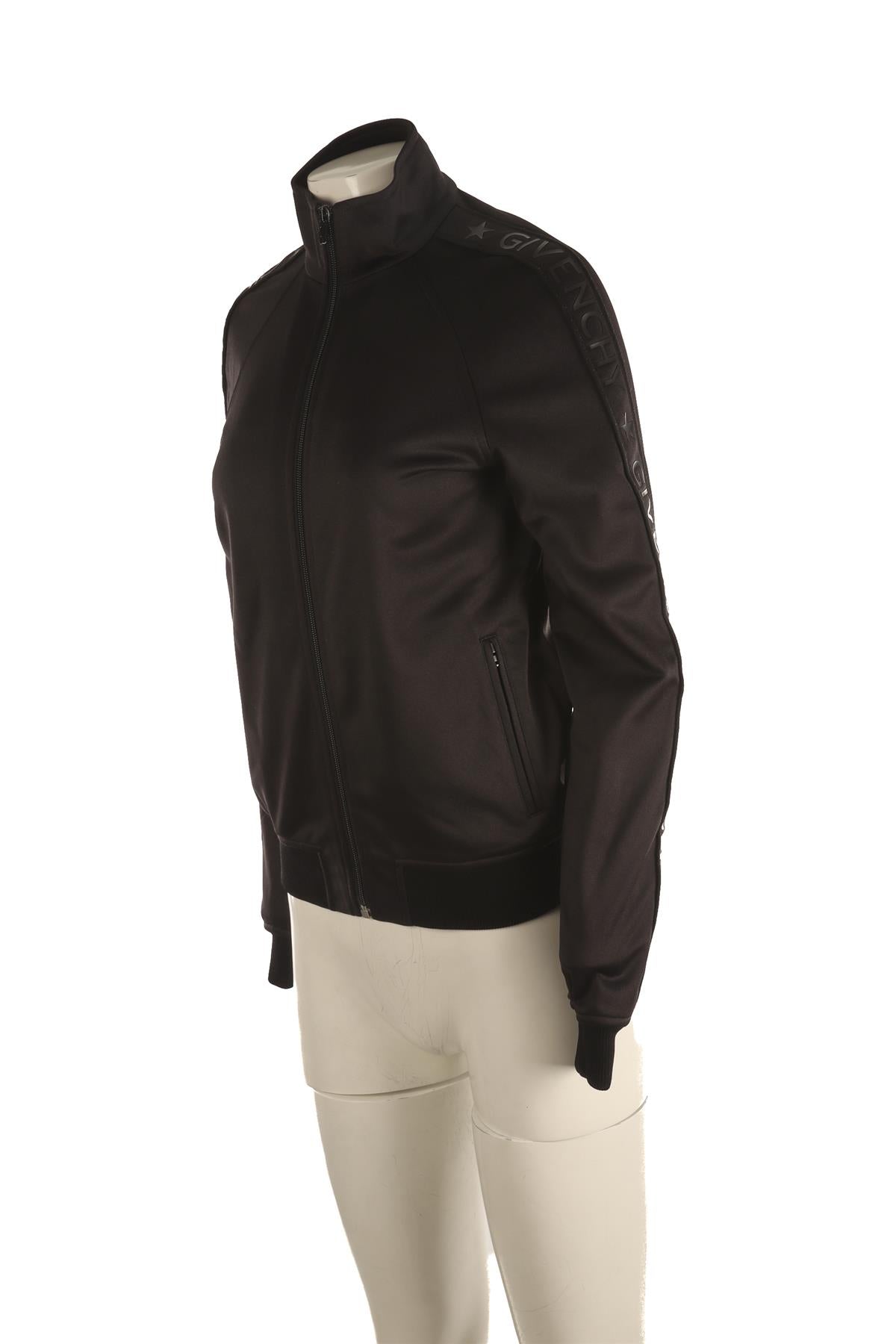 GIVENCHY BLACK JERSEY TRACK JACKET FR 38 UK 10