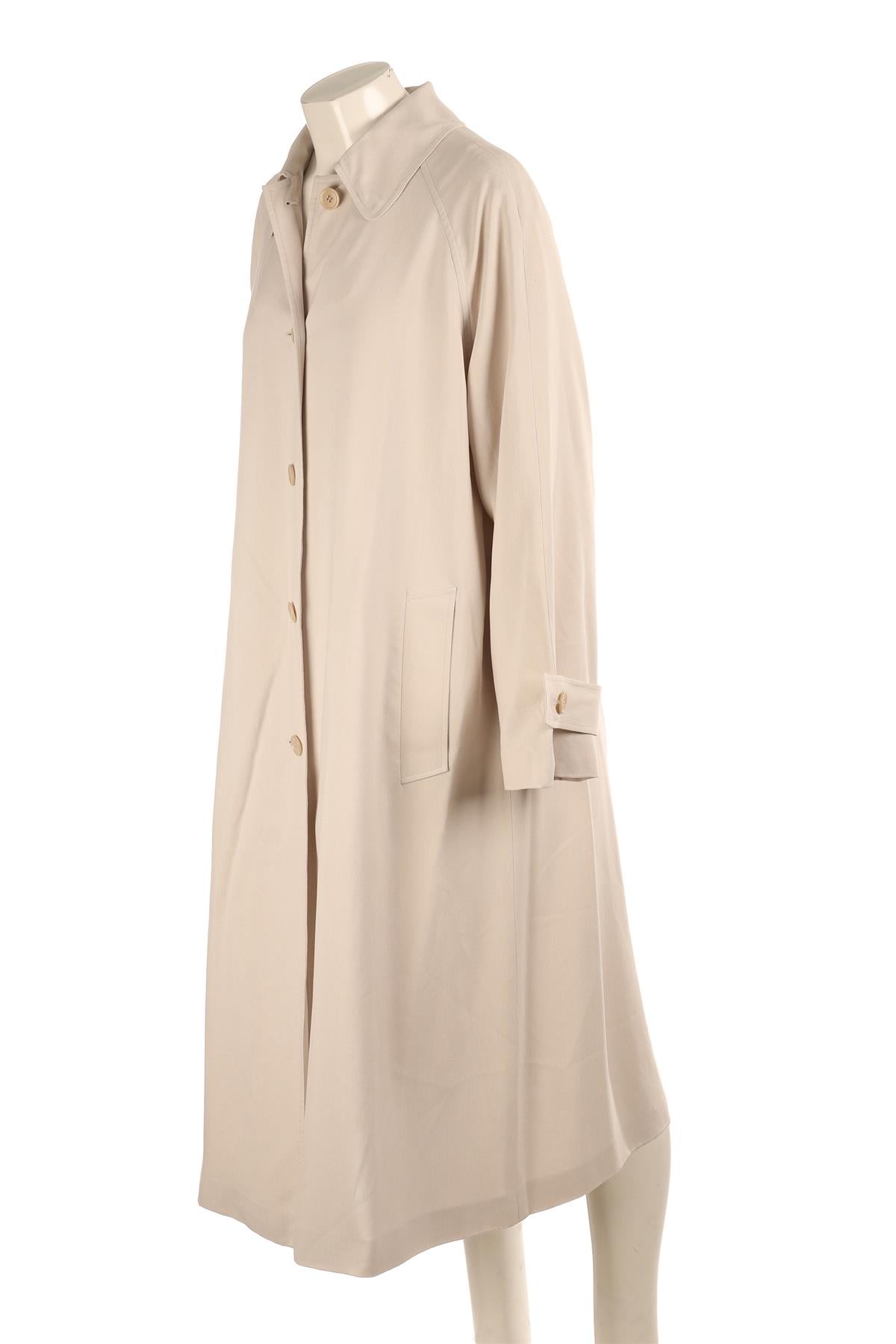 BOTTEGA VENETA TAUPE SILK COAT IT 44 UK 12 US 8