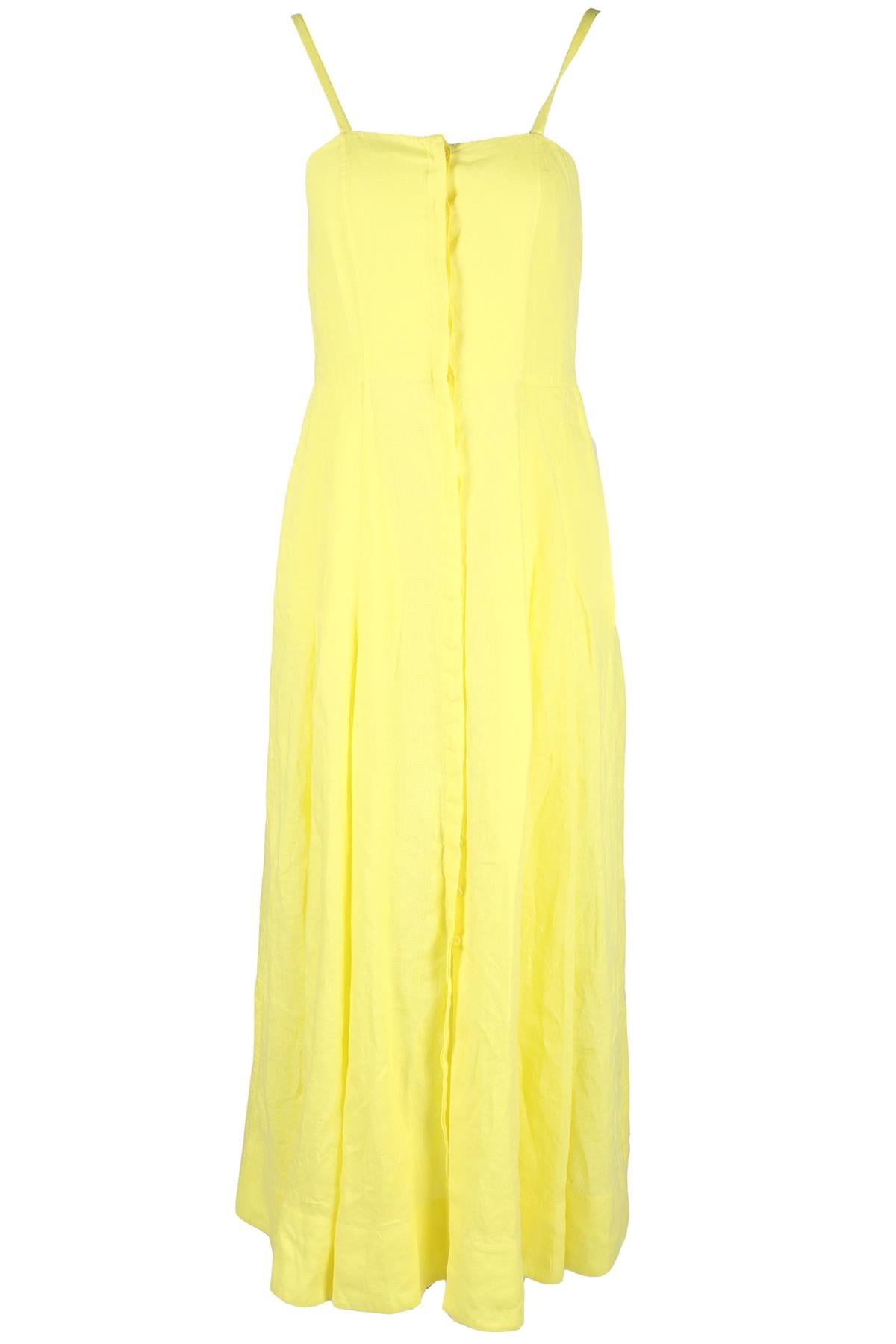 GABRIELA HEARST YELLOW LINEN MAXI DRESS IT 40 UK 8