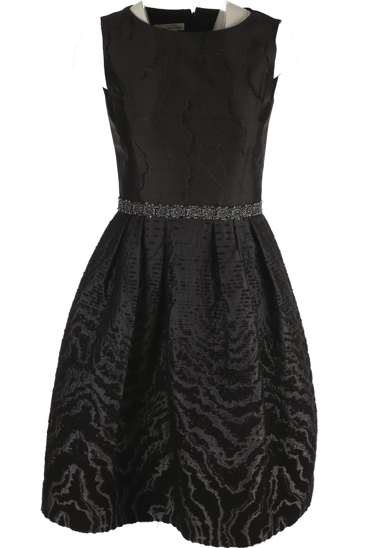 OSCAR DE LA RENTA BLACK MIDI DRESS US 4 UK 8