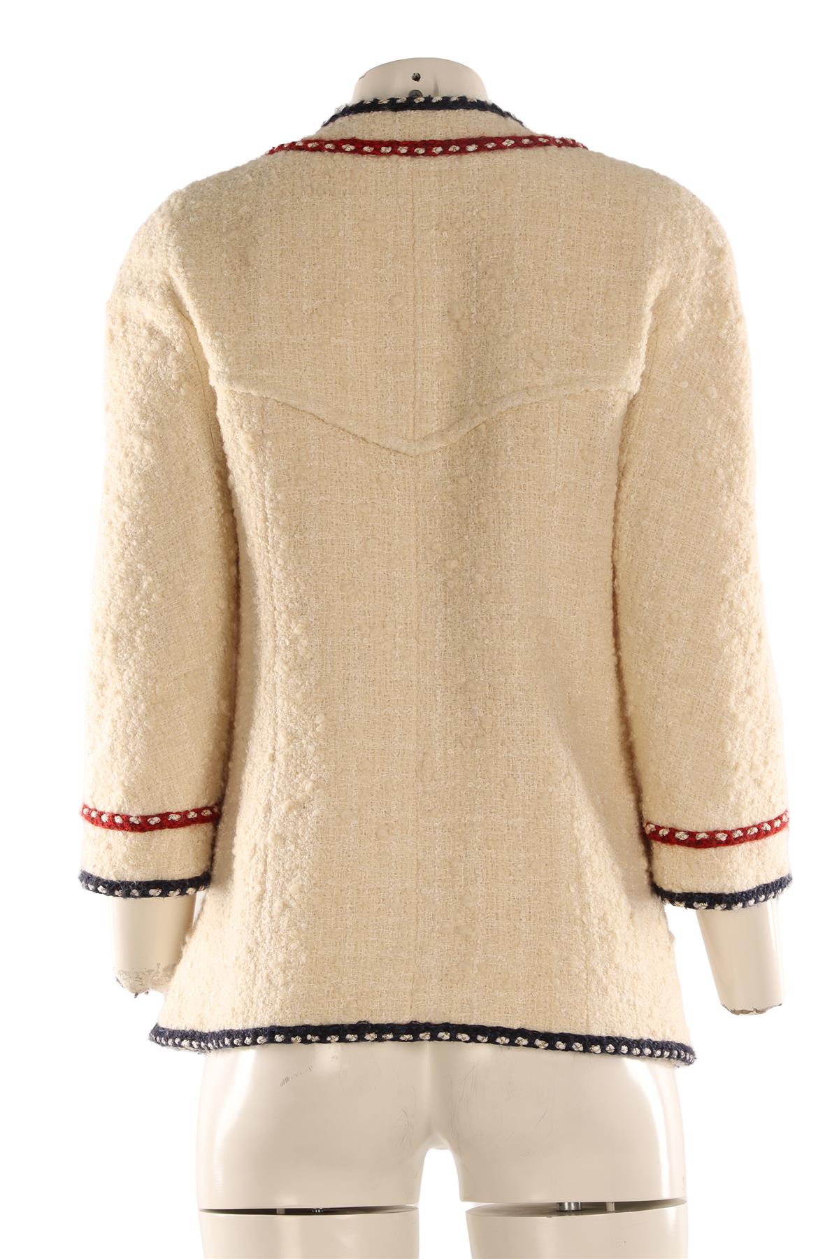 CHANEL CREAM 2018 WOOL JACKET FR 40 UK 12