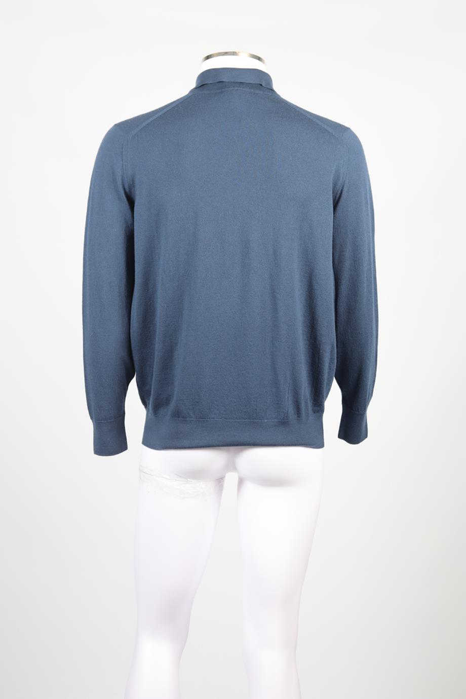 LORO PIANA MENS WOOL POLO SHIRT IT 56 FR 56 UK/US 46