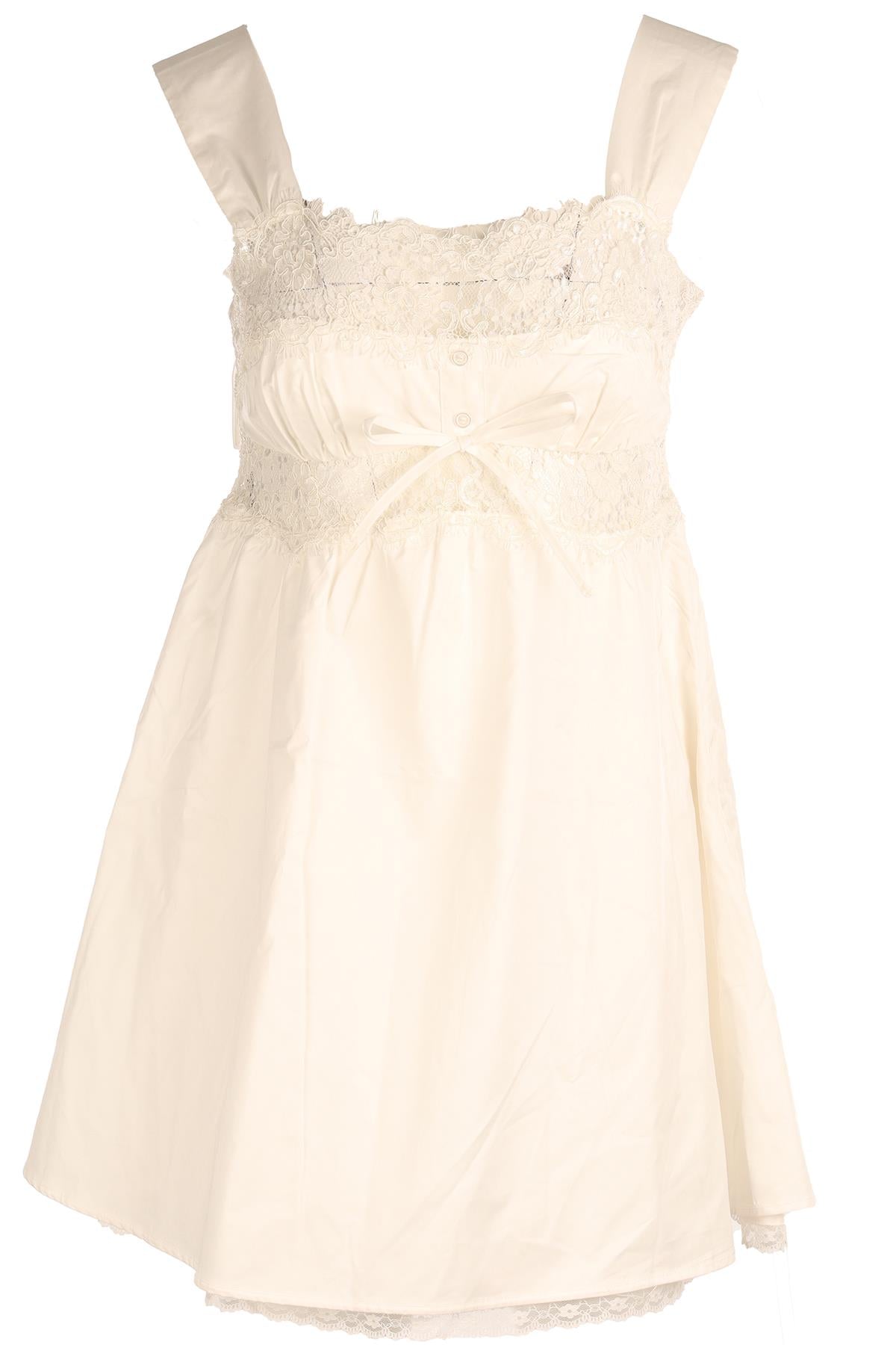 FOR LOVE & LEMONS WHITE COTTON MINI DRESS SMALL