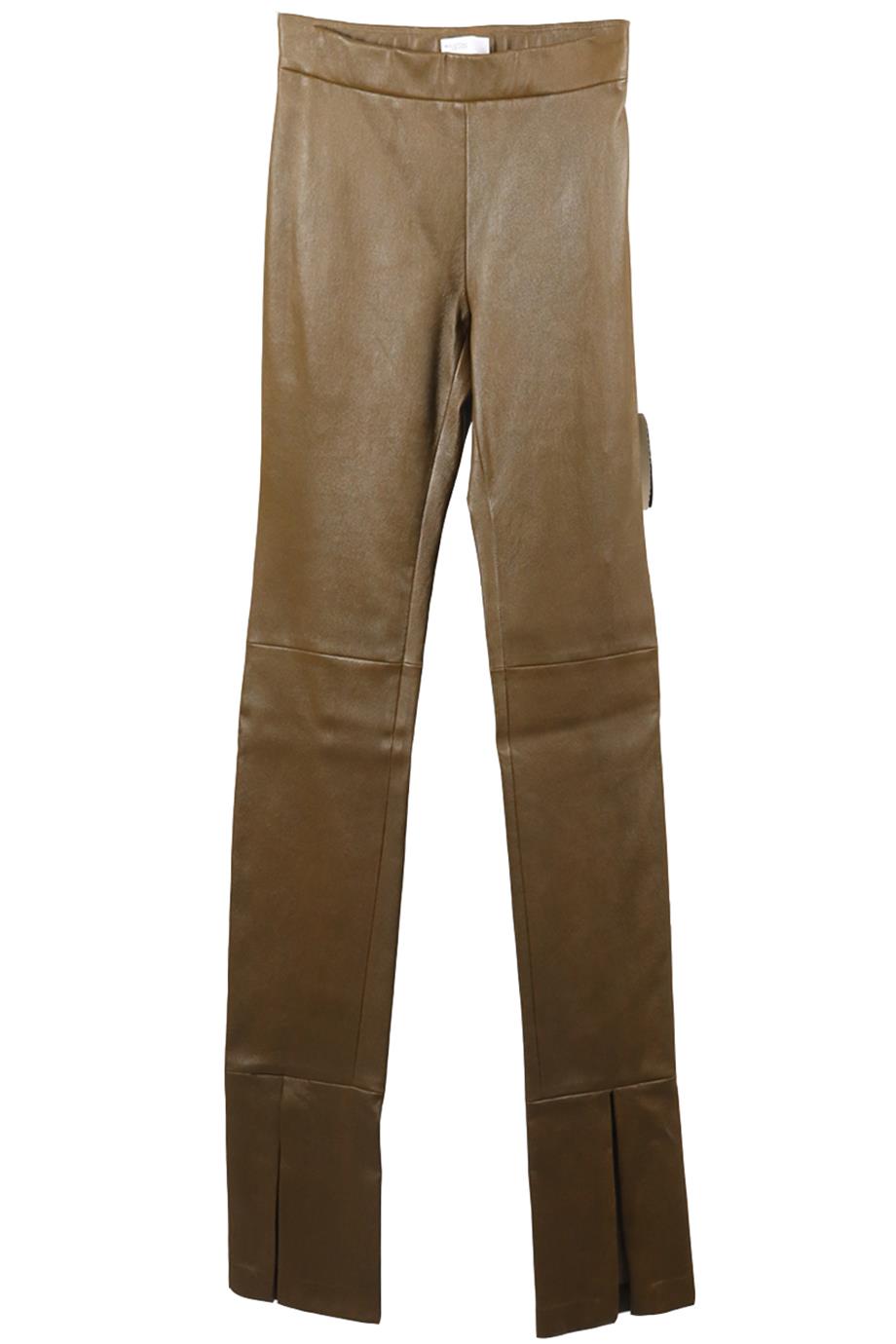ROSETTA GETTY LEATHER FLARED PANTS US 0 UK 4
