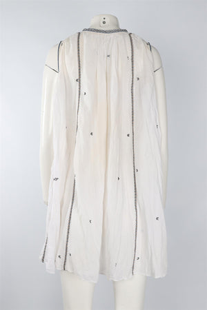 ISABEL MARANT ETOILE WHITE COTTON MINI DRESS FR 34 UK 6