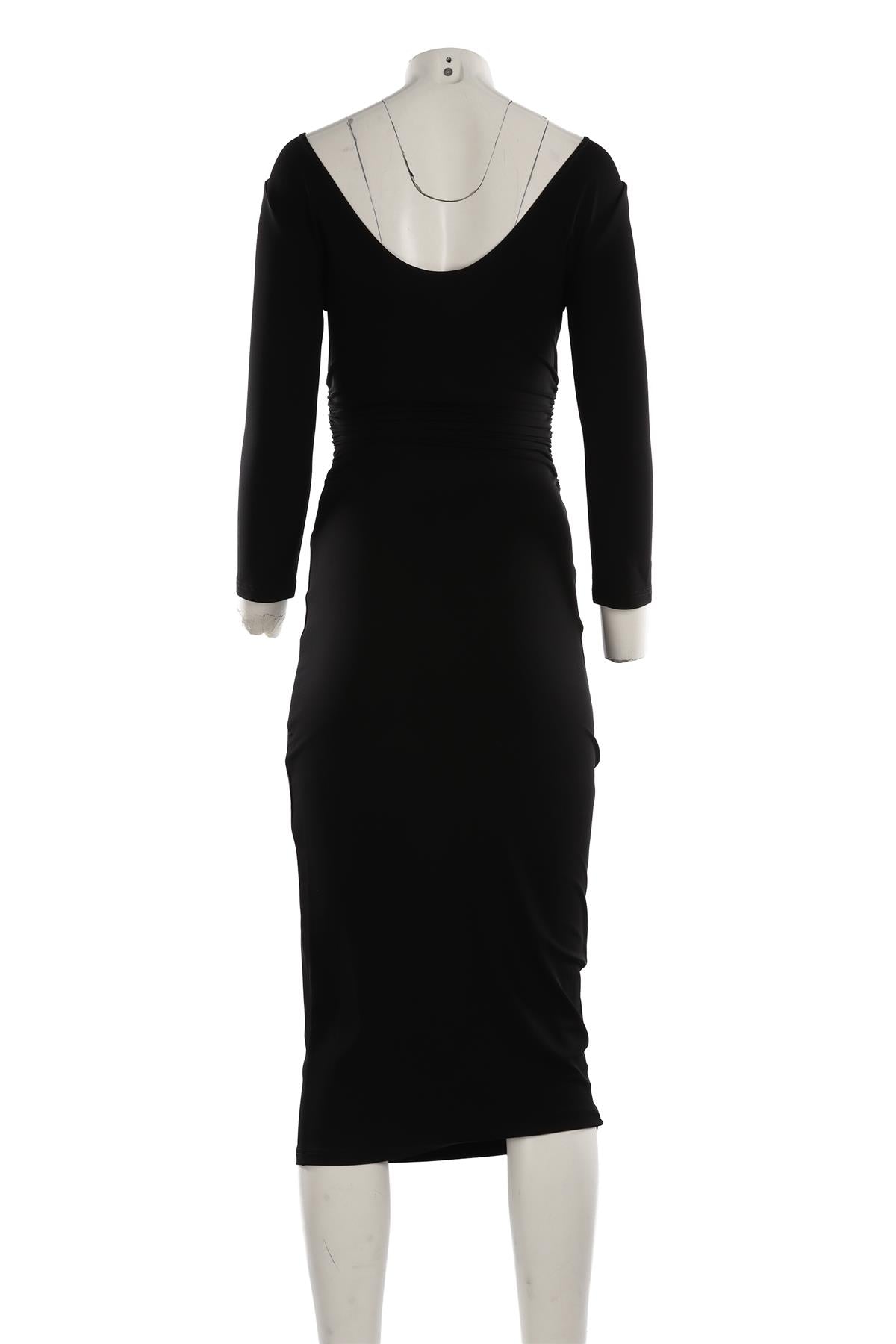 CELINE BLACK CREPE MAXI DRESS FR 38 UK 10