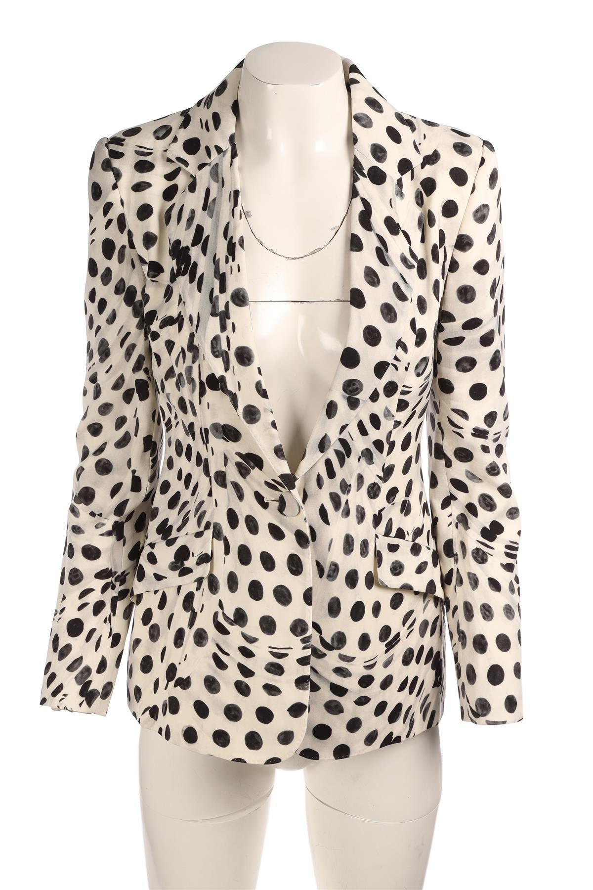BRANDON MAXWELL IVORY SILK BLAZER US 2 UK 6