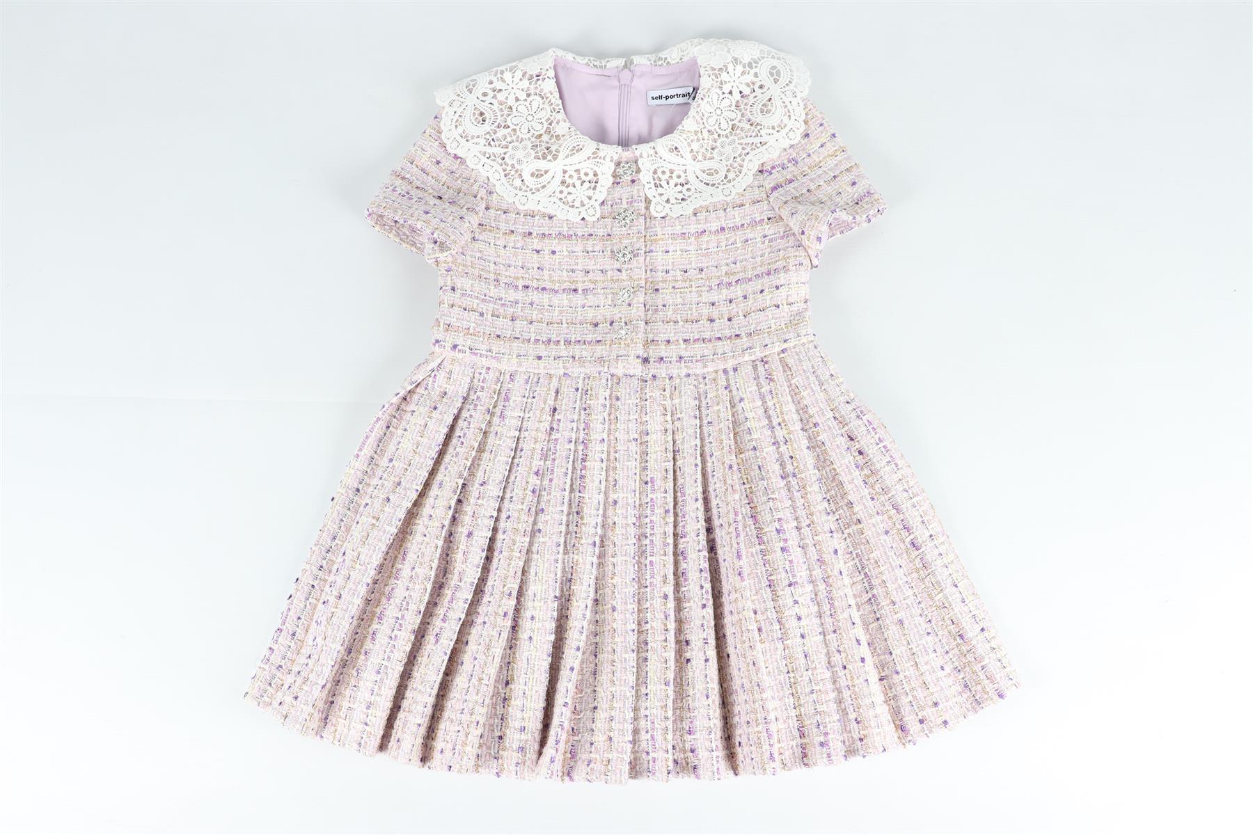 SELF-PORTRAIT PURPLE KIDS GIRLS TWEED DRESS 4-5 YEARS