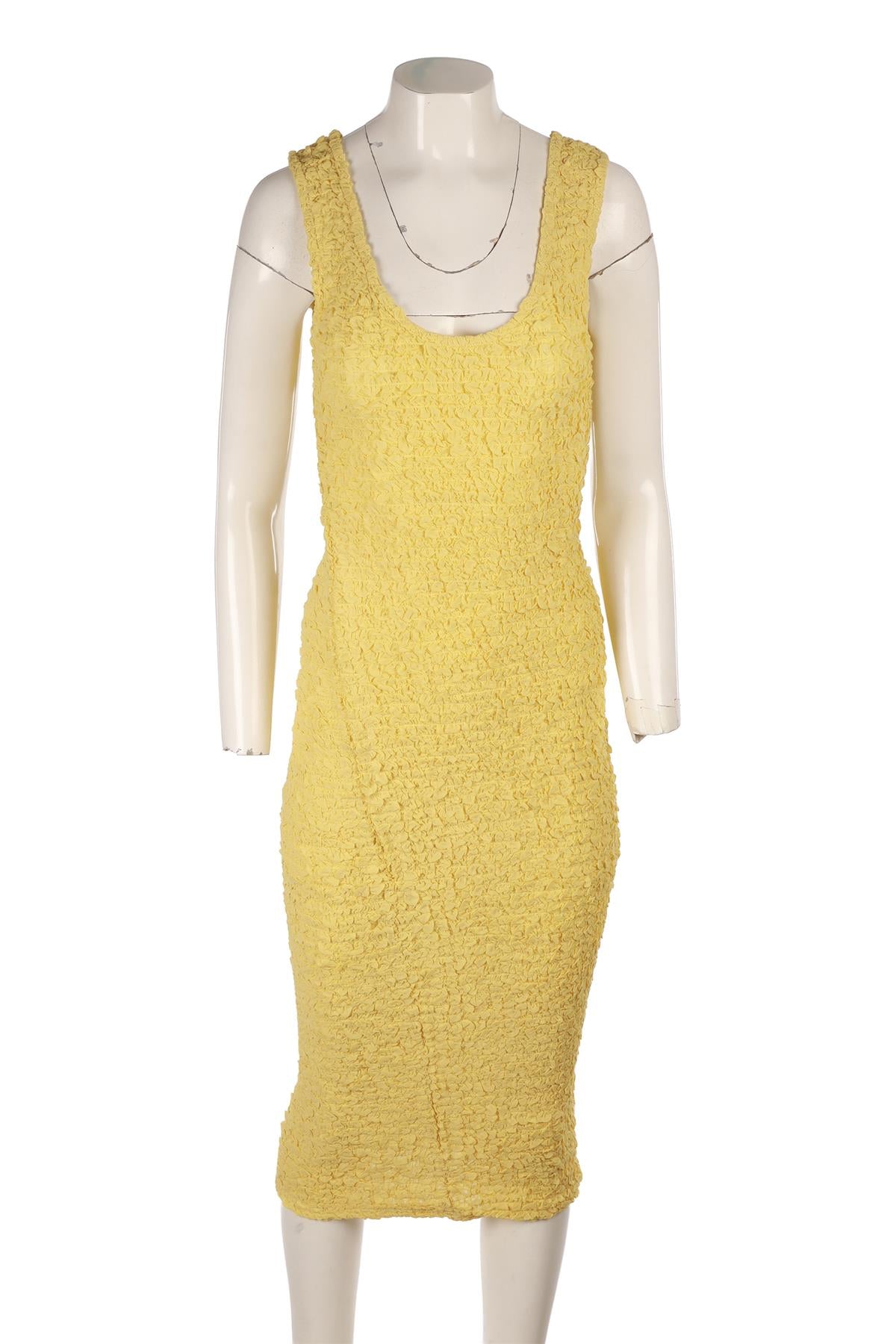 ENZA COSTA YELLOW CREPE MAXI DRESS XSMALL