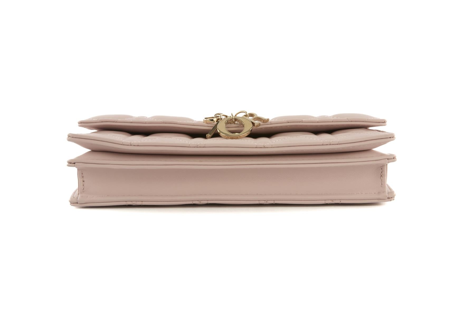 CHRISTIAN DIOR PINK MY DIOR MINI CANNAGE LEATHER CROSSBODY BAG