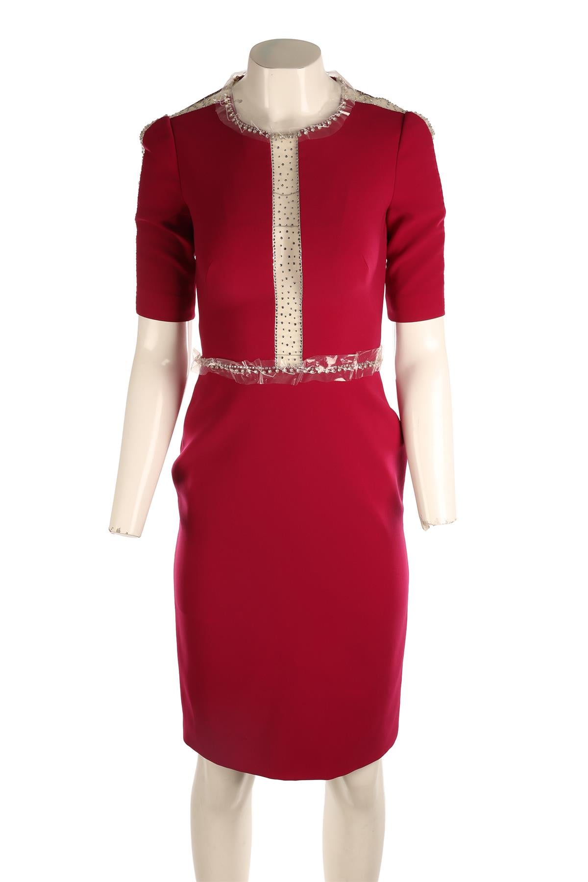 JENNY PACKHAM PINK CREPE MIDI DRESS UK 6