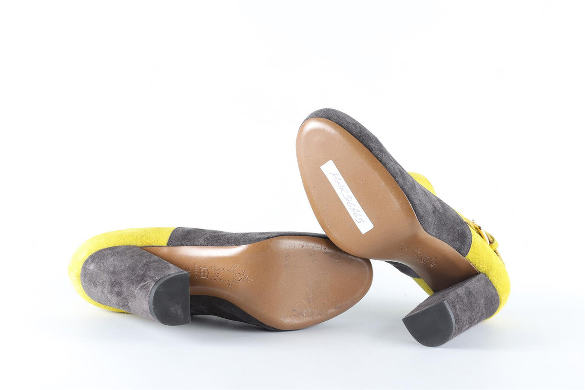 MARNI YELLOW AND GREY SUEDE ANKLE BOOTS EU 39 UK 6 US 9