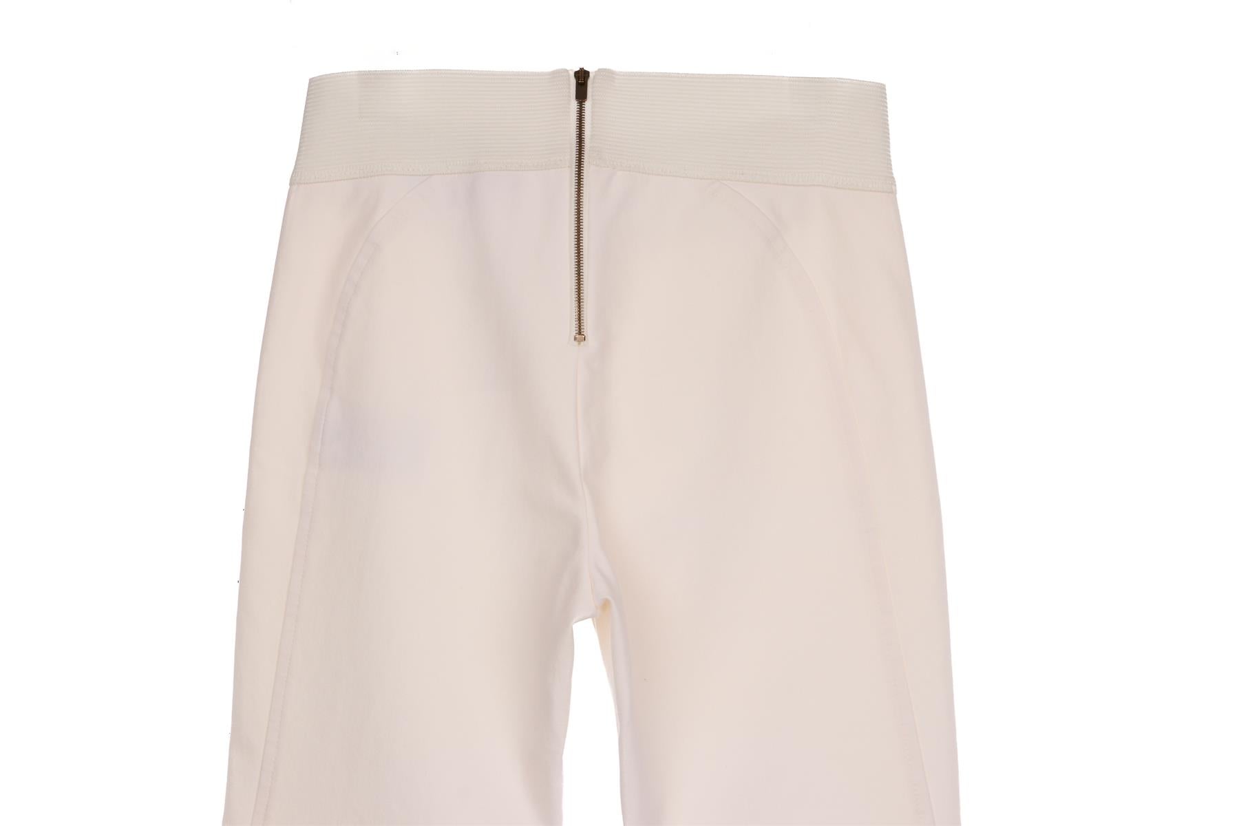 STELLA MCCARTNEY ECRU COTTON SKINNY PANTS IT 36 UK 4