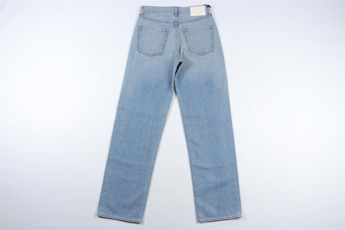GRLFRND BLUE HIGH RISE STRAIGHT LEG JEANS W24 UK 6