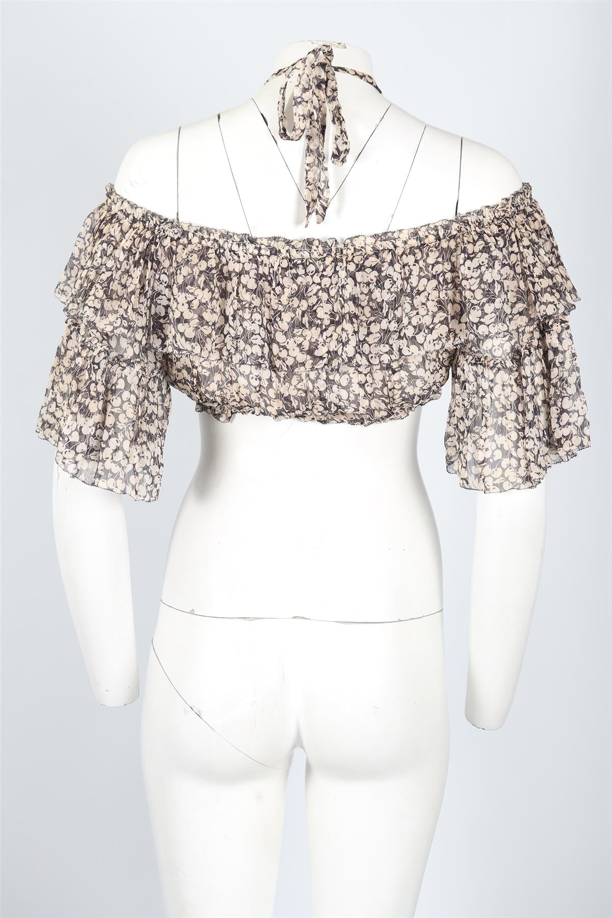 ZIMMERMANN CROPPED SILK TOP UK 8