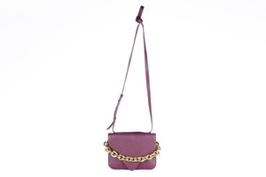 BOTTEGA VENETA PURPLE MOUNT SMALL LEATHER SHOULDER BAG
