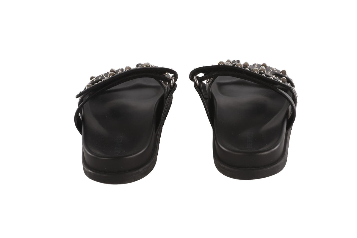 HERMÈS BLACK CHYPRE LEATHER SANDALS EU 36 UK 3 US 6