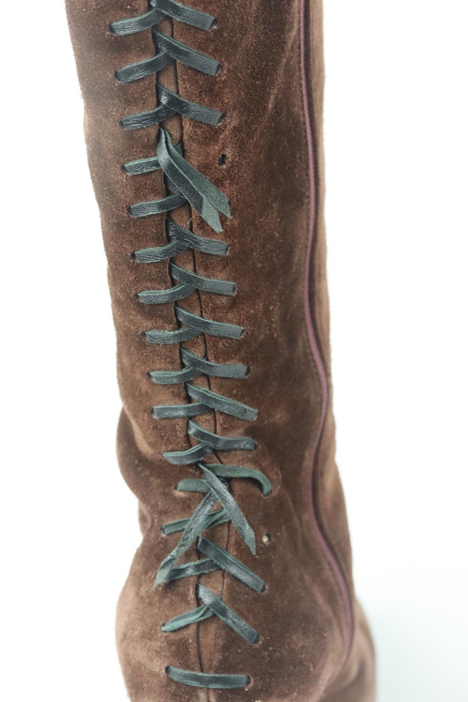 AZZEDINE ALAÏA SUEDE KNEE HIGH BOOTS EU 39.5 UK 6.5 US 9.5