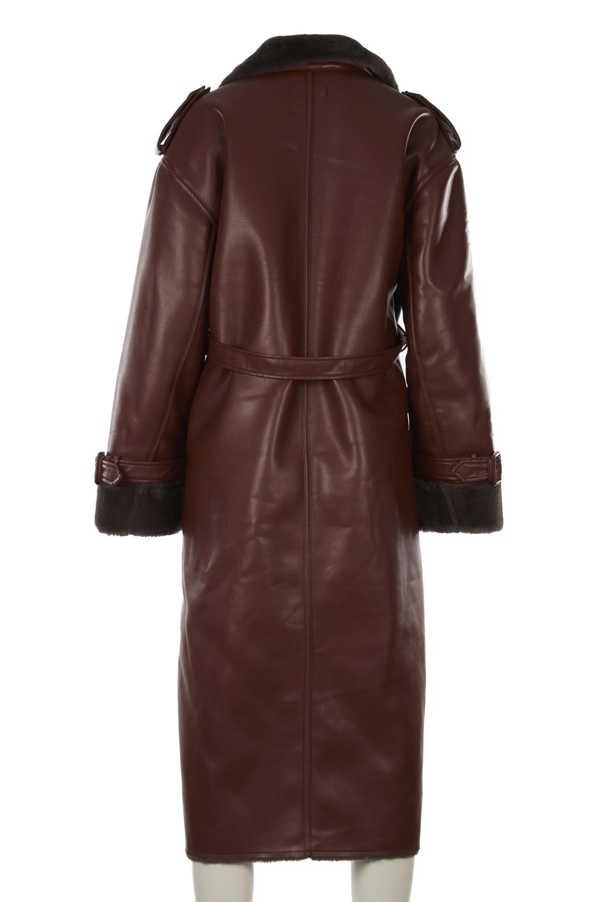 WEWOREWHAT BROWN FAUX FUR COAT SMALL