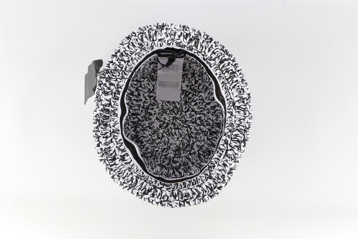 GIORGIO ARMARNI WHITE RAFFIA HAT MEDIUM
