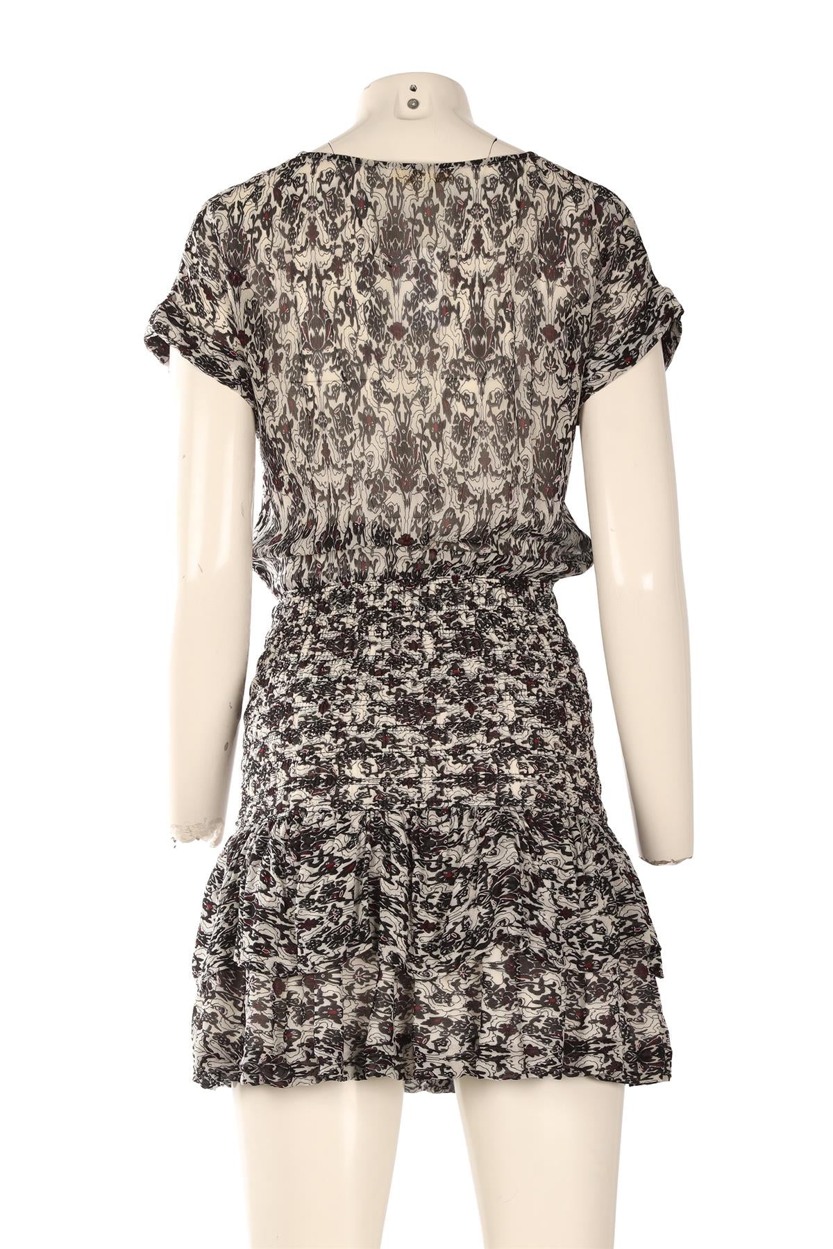 MAJE BLACK CREPE MINI DRESS FR 36 UK 8