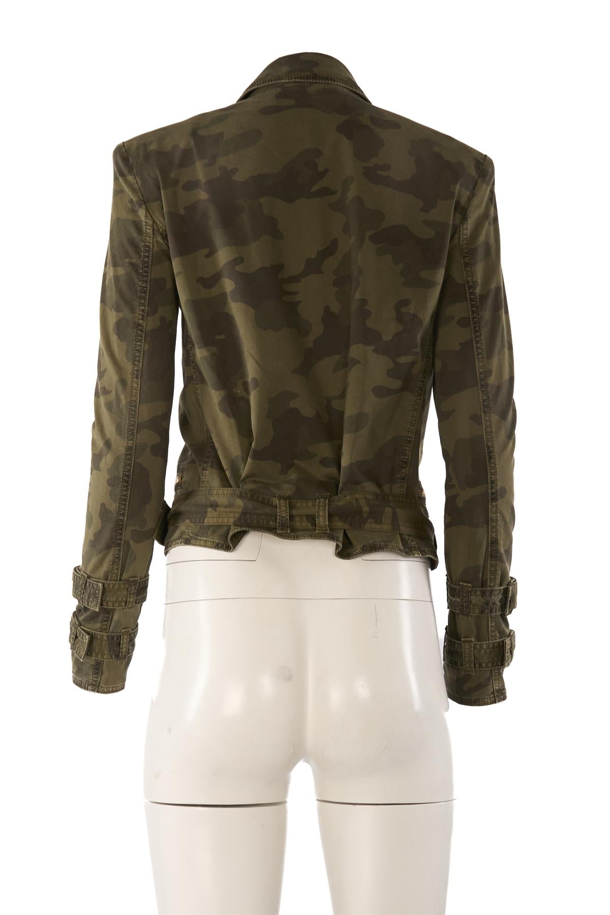 BALMAIN GREEN COTTON JACKET FR 36 UK 8
