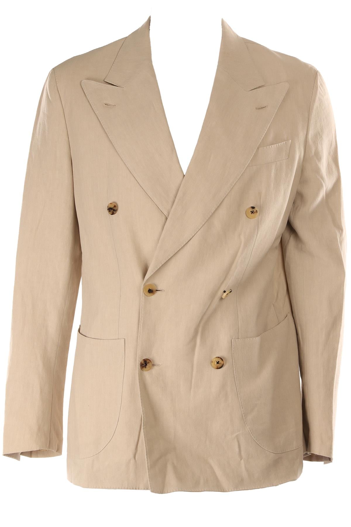 THOM SWEENEY BEIGE MEN'S LINEN BLAZER IT 52 UK/US 42