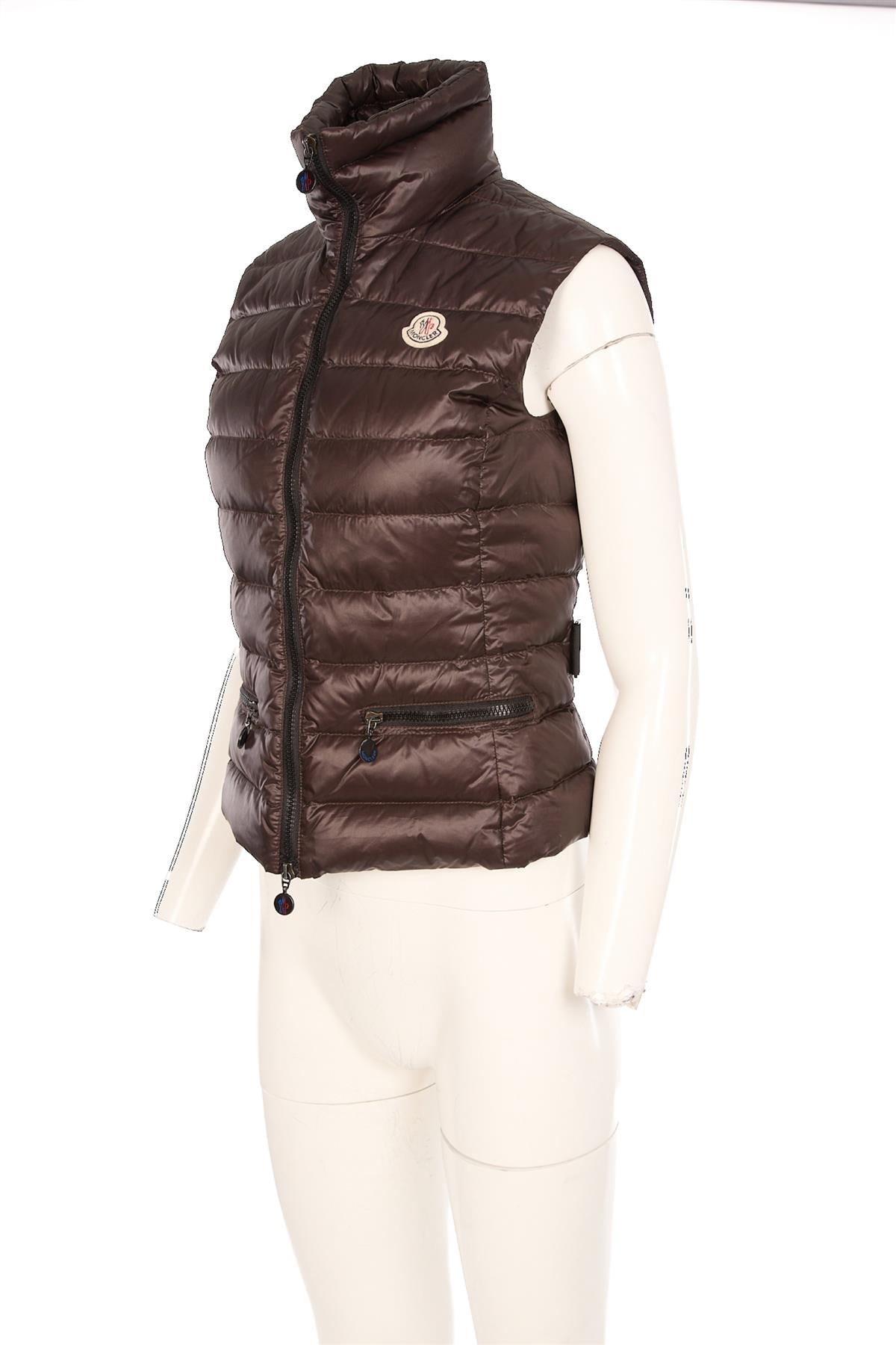 MONCLER BROWN PADDED DOWN GILET 1 UK 8