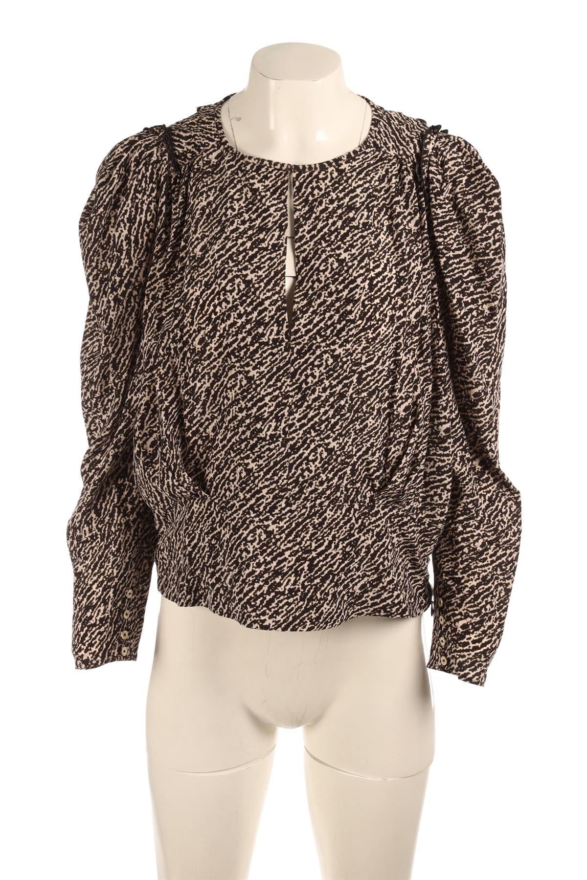 ISABEL MARANT BLACK SILK TOP IT 42 UK 10