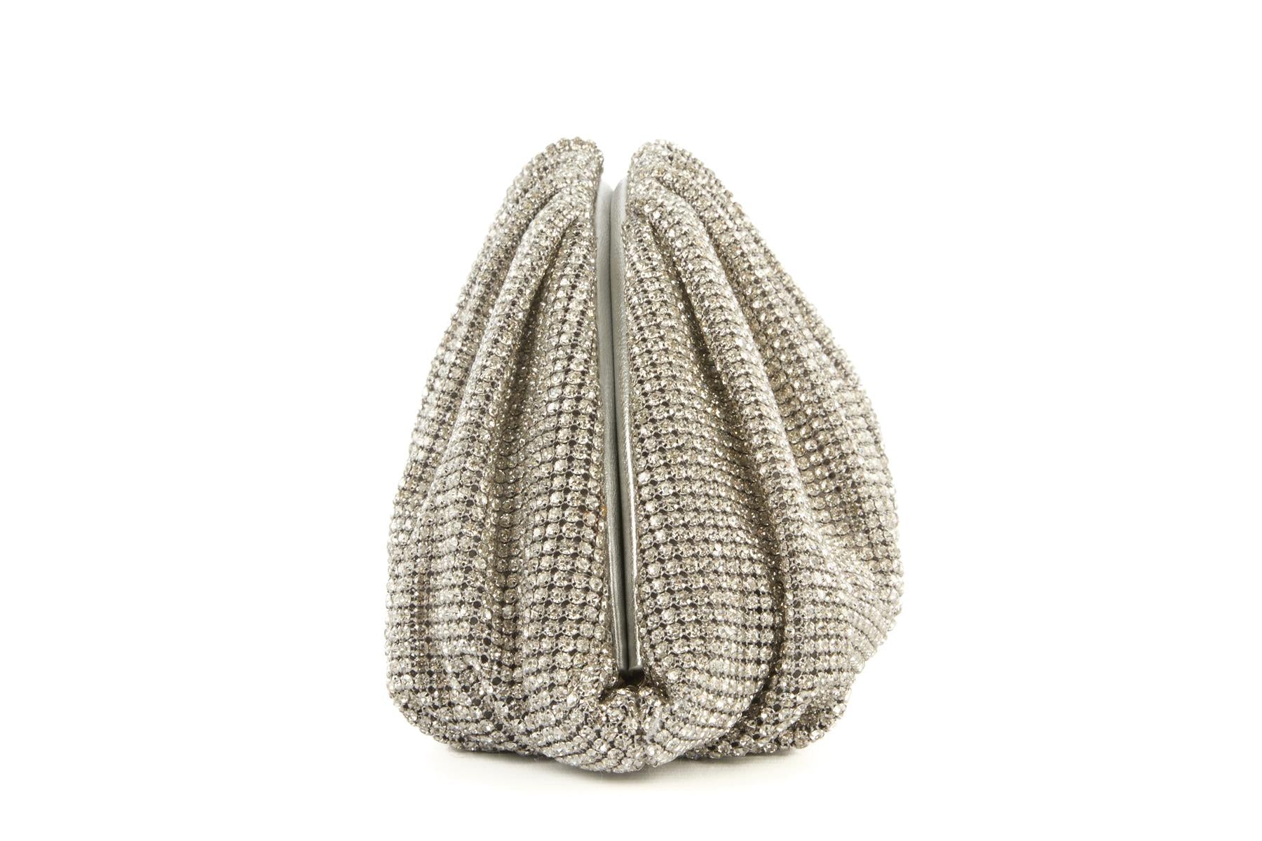 CULT GAIA SILVER JAALA CRYSTAL CLUTCH