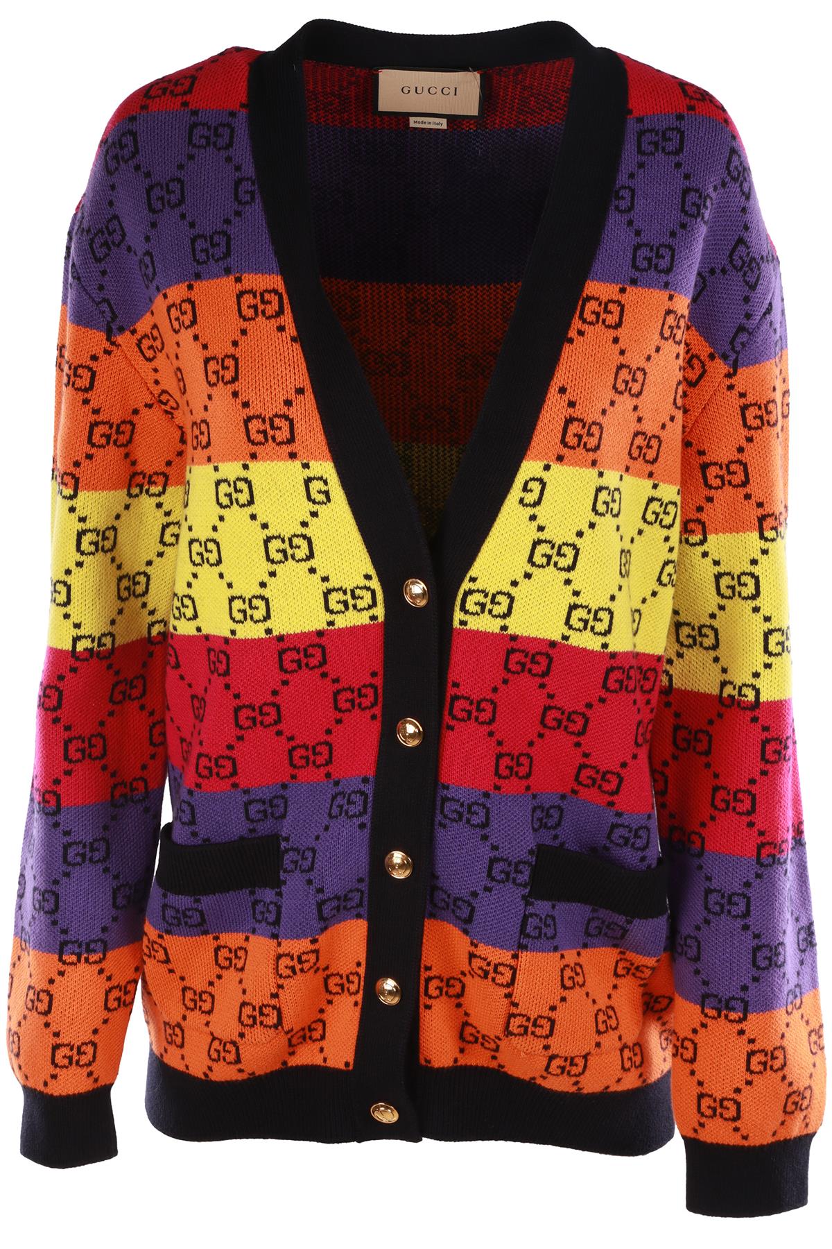 GUCCI MULTI GG COTTON CARDIGAN MEDIUM
