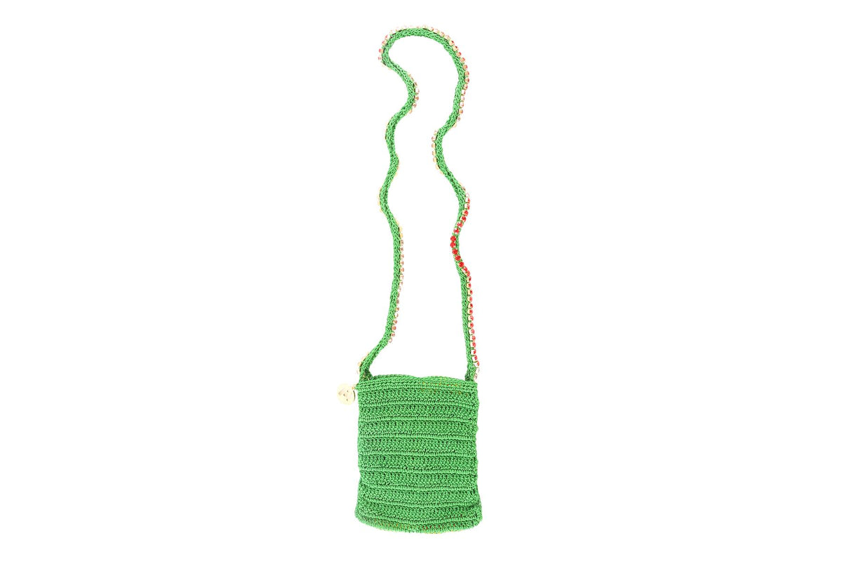 ROSANTICA MULTI CRYSTAL AND CROCHET SHOULDER BAG