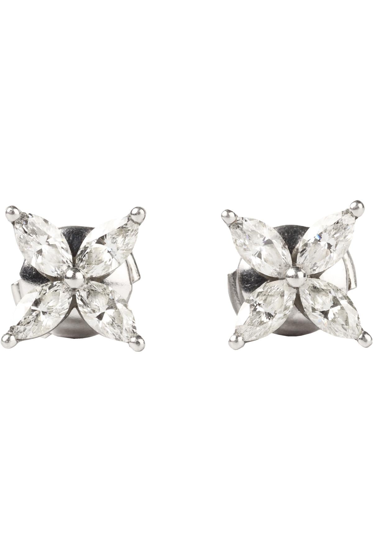 TIFFANY & CO. VICTORIA MEDIUM 0.92 CT DIAMOND AND PLATINUM EARRINGS