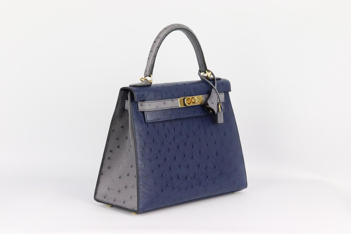 HERMÈS 2017 SPECIAL ORDER KELLY SELLIER 28CM OSTRICH LEATHER BAG