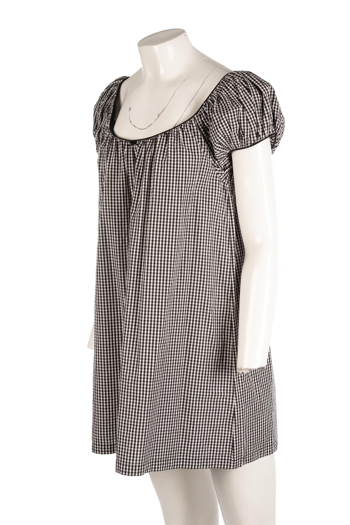 DOEN BLACK COTTON MINI DRESS XSMALL