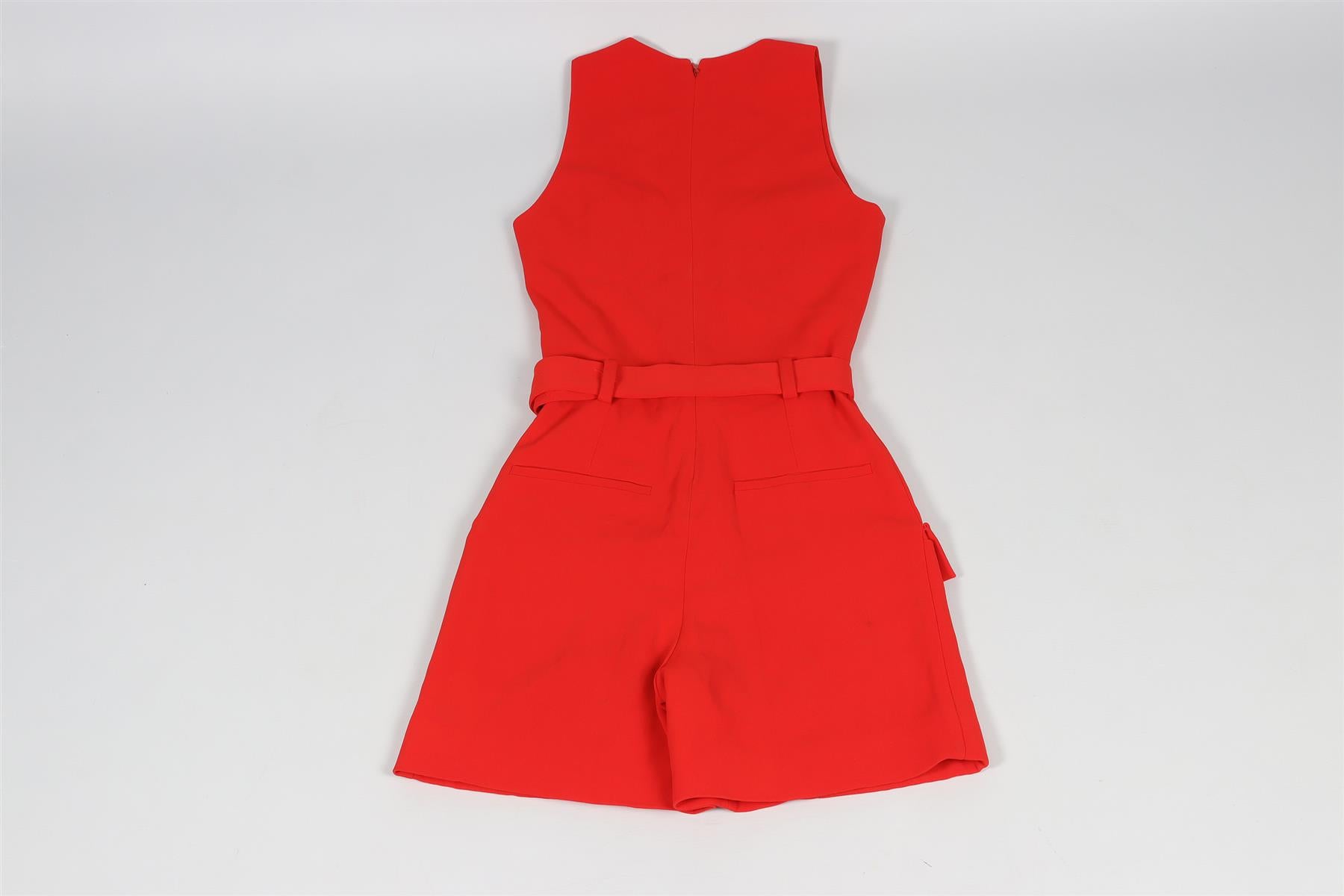 MUGLER RED CREPE PLAYSUIT FR 36 UK 8