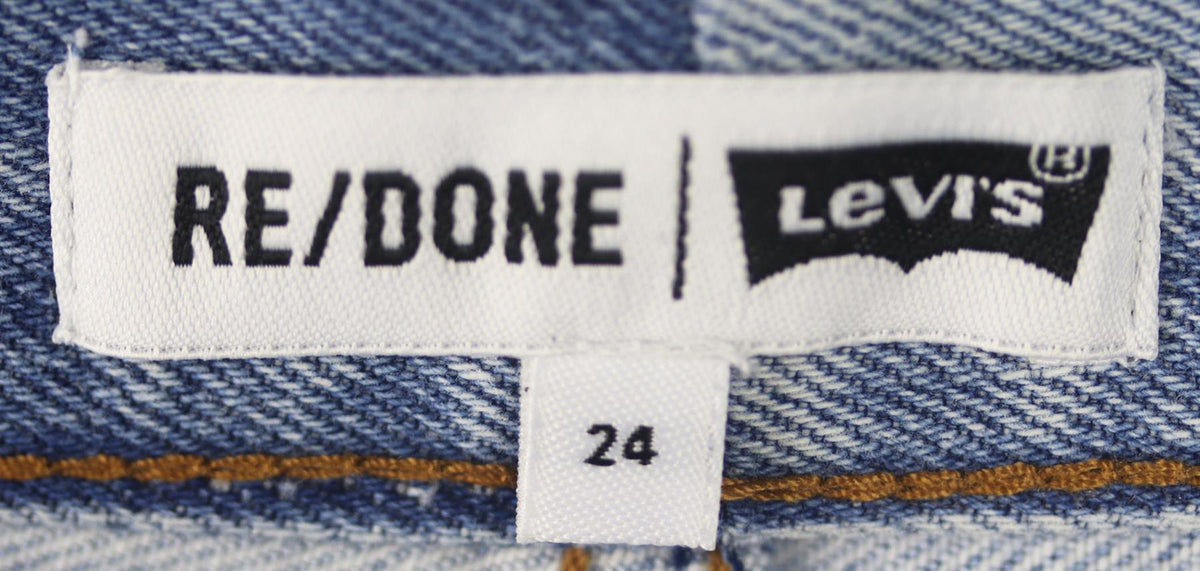 RE/DONE DISTRESSED HIGH WAISTED DENIM SHORTS W24 UK 6
