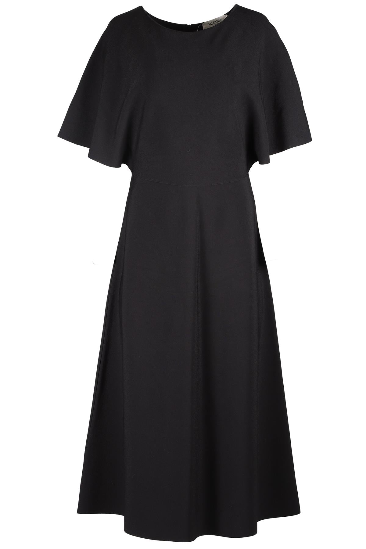 VALENTINO BLACK KNIT MIDI DRESS LARGE