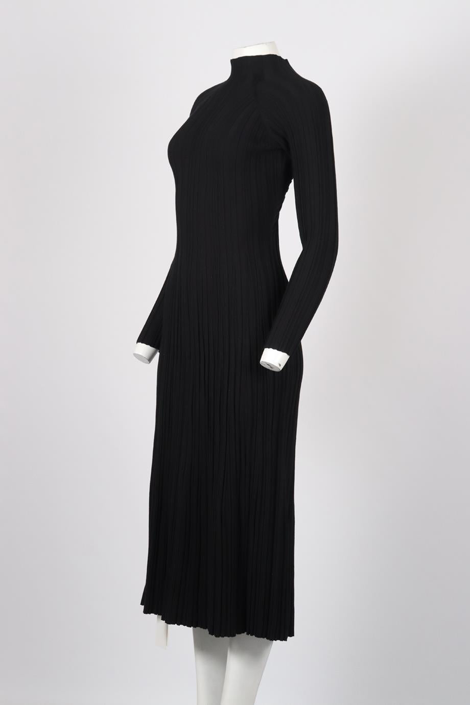 DION LEE RIBBED COTTON BLEND MIDI DRESS MEDIUM