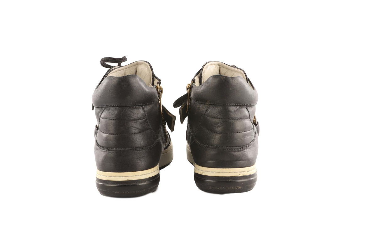 SALVATORE FERRAGAMO NAVY MEN'S LEATHER SNEAKERS UK 9 EU 43 US 10